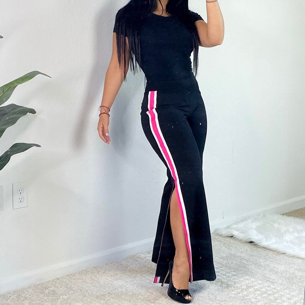 Black Trousers with Slip on Leg